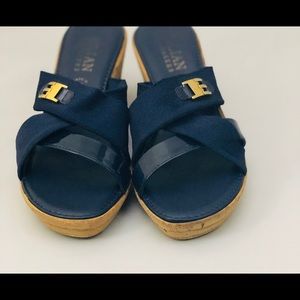 Italian Shoemaker Denim Blue Wedges